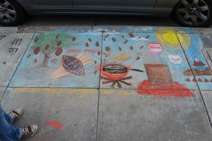 Chalk Art Honorable Mention: Chocolate Came From? by Monserrat Corsino of Sunnyvale