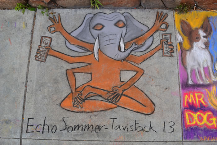 Chalk Art Honorable Mention: Ganesh by Echo Sommer-Tavistock of Oakland