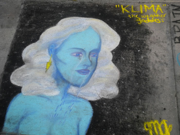 Chalk Art Runner Up: “Klima” The Weather Goddess by Melissa Green of Martinez